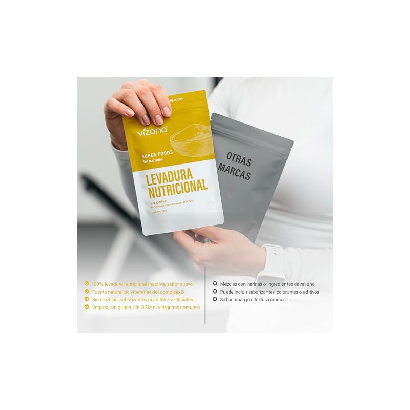 VIZANA NUTRITION | Levadura Nutricional Fortificada(Complejo B) en Polvo 200g
