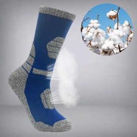 ouhos 5 Pairs Mens Thick Thermal Walking Hiking Work Socks Anti Blister Cushioned Black Winter Sports Cotton Warm Socks for Men 9-12 Heavy Duty Wicking Cosy Non Slip Support Crey Socks