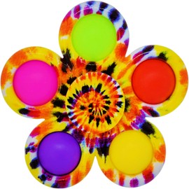 Stress Relief Hand Spinner Push Pop Bubble Fidget Toy (Yellow)