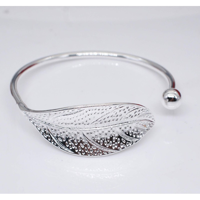 Yuren 925 Sterling Silver Leaf Charm Bracelets & Bangles for