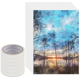 MotiMind 120 Sheet Thick Watercolor Paper Cotton Bulk 140lb/300g 5x7 6x9 and 6 Pack White Artist Tape for Student Cold Press Paper Pad Masking Tape for Beginner Painting Art Supplies(6" X 9")