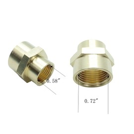 CDQBWKJGFJ 5 Pcs Brass Pipe Fitting Reducing Coupling, FNPT to FNPT Reducer Adapter, 1/2" x 3/8" NPT Female