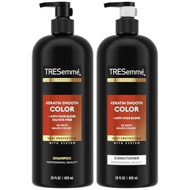 TRESemmé Shampoo y Acondicionador, Queratina Color Suave - Antidecoloración, Anti-Frizz Productos para Cabello Con Tratamiento de Color, 28 Oz Ea