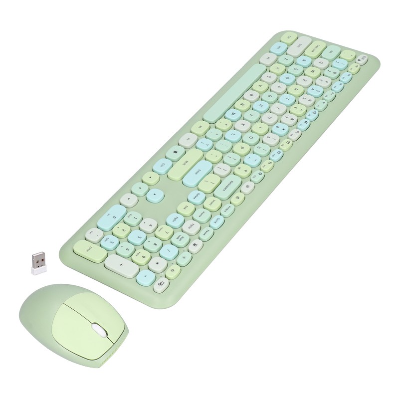 Keyboard Mouse Combo 2.4G Retro Multi Color Mute Cover Wireless