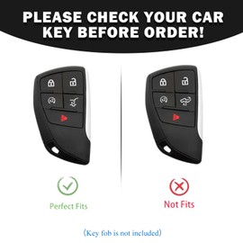 OFF WE GO for Chevy Key Fob Cover with Keychain, Zinc Alloy and TPU Protection Key Case for 2021-2024 Chevy Suburban Tahoe Silverado 1500 GMC Yukon Sierra Buick Envision Smart Key Holder, Pink