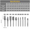 YUFUTOL Carbide Burrs Set 10pcs Double Cut Solid Carbide Rotary