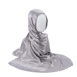 QIUTIMIY Silk Jacquard Shawl Wraps for Women, Solid Color Reversible Formal Pashmina Scarf Evening Dress Stole (Silver)