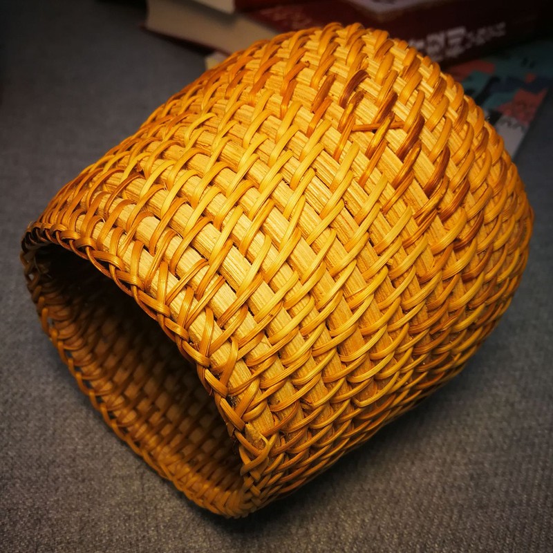 Hand Woven Rattan Pen Holder Cups Wicker Makeup Brush Storage