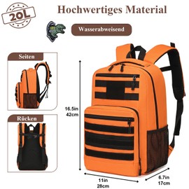 BlesMaller Tactical Backpack 20L Mini Men/Women Hiking Backpack Children's Daypacks for Camping Outdoor Trekking, orange, 20 Lang