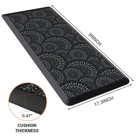 Mattitude Kitchen Mat, 17.3x39in Heavy Duty Ergonomic Comfort Foam Standing Desk Mat, Waterproof Non-Slip Standing Mats and Rugs for Kitchen, Office, Laundry, Black