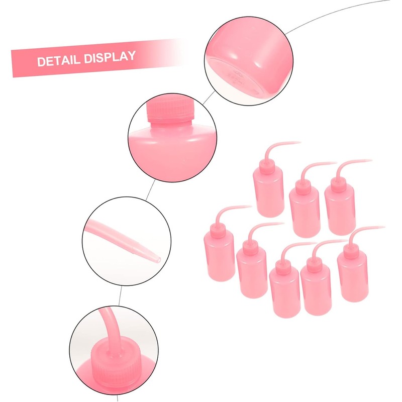 Botella de Limpieza de Pestañas 250ml Rosa Abs 8 Piezas