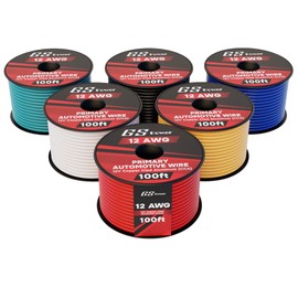 GS Power 600ft CCA 12 Gauge Wire Automotive, 6 Colors 100ft per Roll, 12 AWG 12v, Flexible Speaker Electrical Wire Low Voltage Primary for Car Stereo Audio Trailer Harness Hookup Wiring DIY