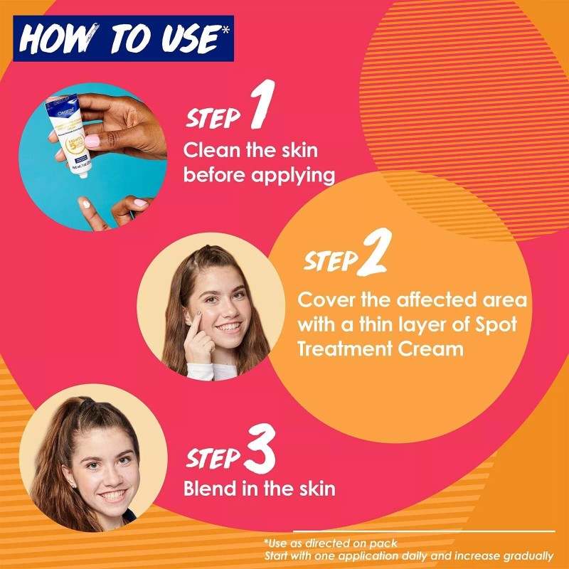 Clearasil Benzoyl Peroxide Stubborn Acne Spot Treatment Cream, 1 oz,