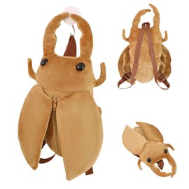 Plush Beetle Backpack Brown Insect Design Soft Lifelike Beetle Stag Bag for Women (Light Brown)