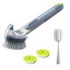 Dish Brush with Handle, JEHONN Dish Scrubber with Soap Dispenser