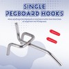 xelea 25x Single Pegboard Hooks 50mm Board Slat Wall Retail