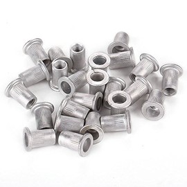 Aluminum Flat Head M6 Blind Insert Rivet Nut Rivnut 6mm(Pack of 25)