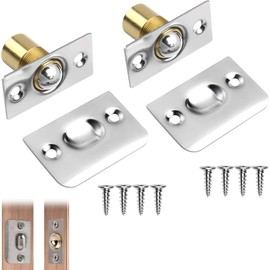 2PCS Heavy-Duty Spring Roller Ball Door Latches - Stainless Steel Adjustable Furniture Closers with Screws, Ball Door Catches for Internal Doors，Fit for Wardrobe, Closet, Cupboard & Drawer