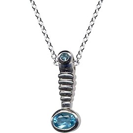 Art Nouveau Art Nouveau Art Nouveau Light Blue Silver Chain + Silver Pendant Necklace Genuine 925 Silver Zirconia Crystals Rhinestone Beautiful Love Extravagant Fashion Jewellery Pendant 54025