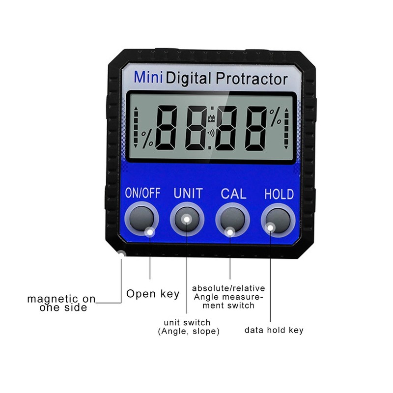Digital Inclinometer Magnetic 360° 4 Units Portable Digital Angle Gauge