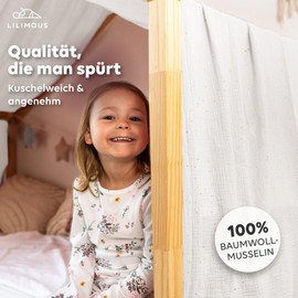 lilimaus House Bed Canopy [White] Bed Canopy House Bed Made of 100% Cotton Muslin Handmade - Fabric Canopy for House Bed Decoration Girls and Boys - Canopy for House Bed Children - Bed Curtain