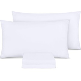 Utopia Bedding Cushion Covers Pack of 4 – Pillowcases (50 x 75 cm) – Soft Brushed Polyester Microfibre with Envelope Closure (White)