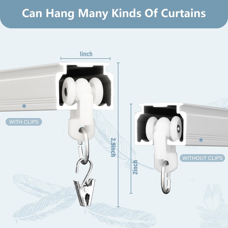 Hoeflife Curtain Track Ceiling Mount heavy duty sliding Curtains Tracks