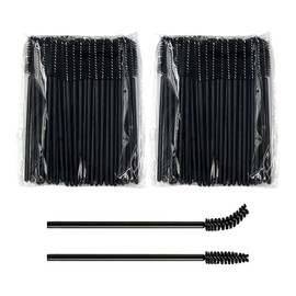 Poa Shop Disposable Eyebrow Mascara Screw Brush J-J028, 100 pcs, Black / 뽀아샵 일회용 눈썹 마스카라 스크류 브러시 J-J028, 100개, 블랙