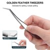 3Pcs Eyelash Extension Tweezers Set Silver Mirror Light DolphinShaped Easy