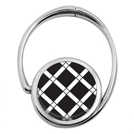 Miss Kha Folding Bag Holder Checked Design, black