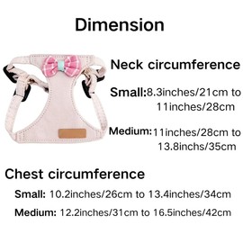 Rabbit Harness and Leash - Adjustable Bunny Harness Escape Proof for Walking Runnig Hiking Camping Outdoor - Cute Small Animal Harness Leash Set (Medium,Pink)