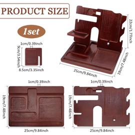 FINGERINSPIRE Wood Docking Station 19x25x22cm Nightstand Organizer Table Charging Dock Nightstand Phone Charging Organizer Rustic Wooden Charger Stand for Cellphone Watch Sunglasses Wallet