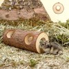 AIMALL Solid Wood Activity Tunnel for Hamsters and Gerbils, Natural