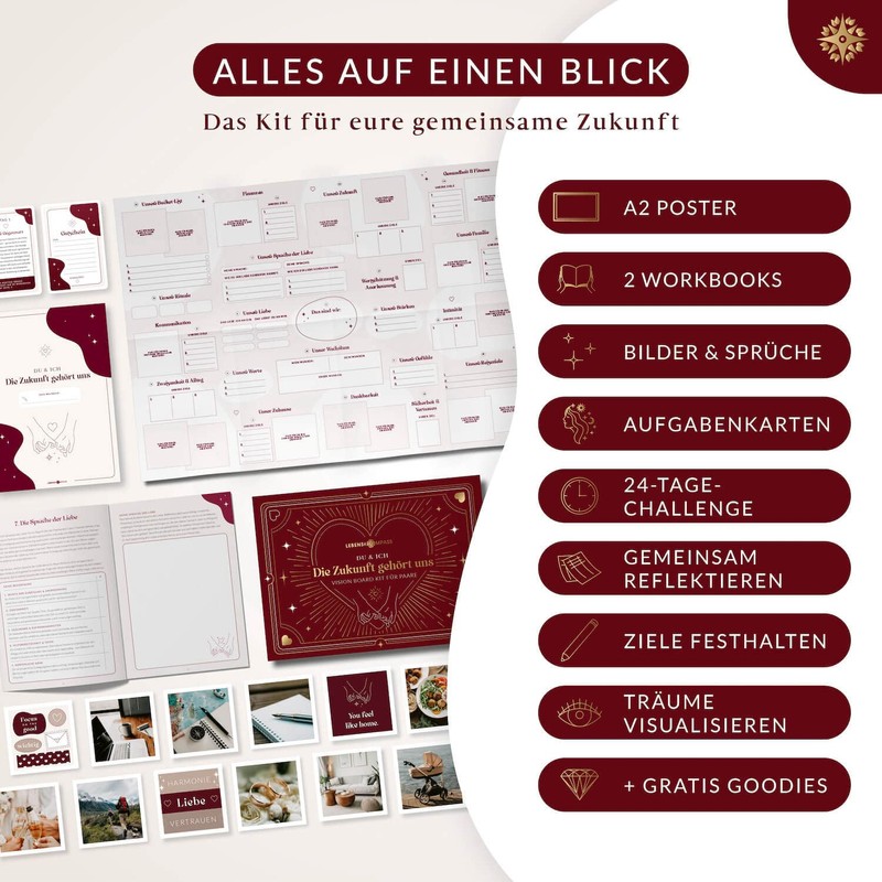 LEBENSKOMPASS Vision Board Set for Couples "Our Future" - Craft