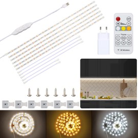 Under-Unit Light Kitchen LED, Meiyue Under Cabinet Lighting Kitchen, 6 x 50 cm LED Kitchen Under-Unit Light, Dimmable, LED Light Strip, LED Under-Unit Light, DIY LED Strip with RF Remote Control &