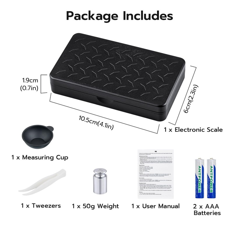 Mcbazel Digital Milligram Scale 50g/0.001g Precision Pocket Scale,7 Units, Tare