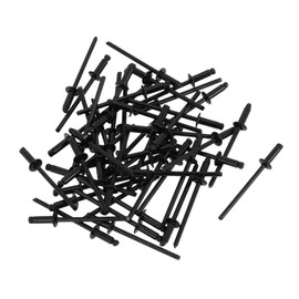 TUCKBOLD Dome Head Large Flange Blind Rivets Black 50 Pcs 3mm Grip Diameter 6mm Grip Length 6mm Flange Diameter Stainless Steel