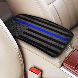 THOEWONG Unique American Flag Center Console Pad, Auto Armrest Seat Box Cover for Men Women, Universal Cushion Protector Pad, Patriotic Car Interior Protection Accessories for Most Vehicle