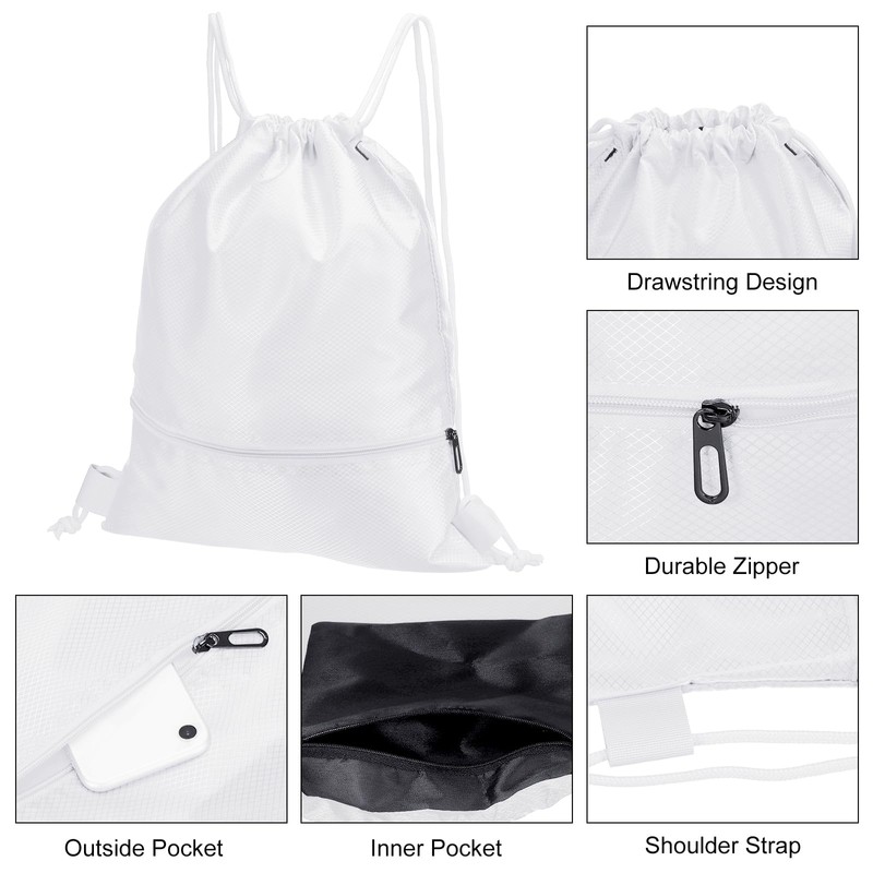 [PATIKIL] Drawstring Backpack Bag Gym Bag String Backpack with Zip