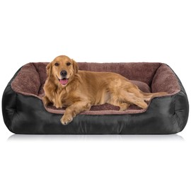 Dog Beds for Extra Large Dogs, Rectangle Washable Pet Bed with Sides, Big Dog Couch Bed with Non-Slip Bottom