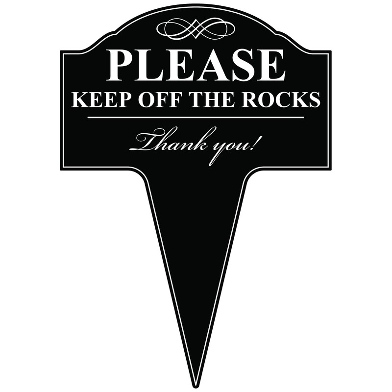 Please Keep Off The Rocks Aluminum Yard Sign 10x14