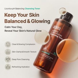 ACWELL Licorice pH Balancing Cleansing Toner 5.07 fl.oz. - PH5.5 Hydrating Makeup Cleansing Astringent - Skin Clearing, Reduce Pigmentation, Acne and Dark Spots