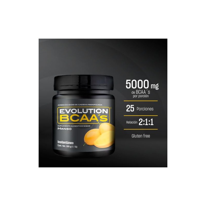 Evolution BCAAs Aminoácidos Sabor Mango 500g Polvo