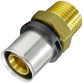 Pipetec Press Transition Male Thread 26 x 3 mm - 1/2 Inch DVGW, TH Press Fitting