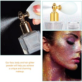 ABOOFAN Spray de Purpurina Corporal Efecto Brillante y Multiuso, Polvo de Brillo para Maquillaje en Color Plata, Adecuado para Maquillaje y Eventos Obsequios