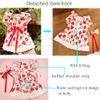 ANIAC Floral Dog Dress with D-Ring Dog Dresses for Small