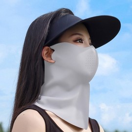 Cooling Sports Mask Neck Gaiter for Sun Protection Summer Gray 7ea
