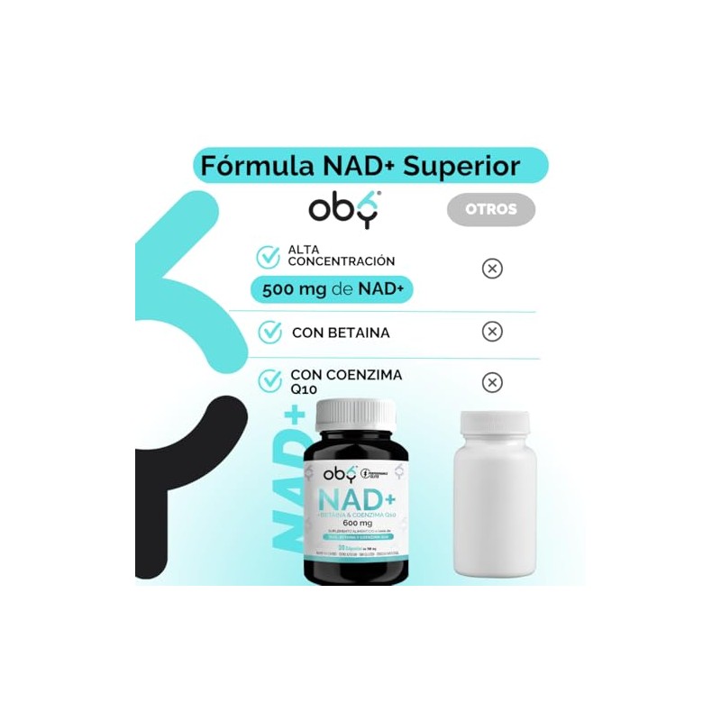 OBY NAD NAD potenciado con Betaina y Coenzima Q10 (CoQ10)
