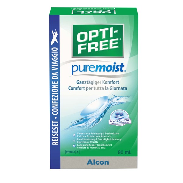 Opti-Free PureMoist contact lens care solution, travel pack, 1 x 90 ml