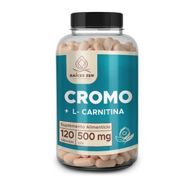 Picolinato de Cromo y L-Carnitina Raíces Zen 120 Cápsulas Super Premium
